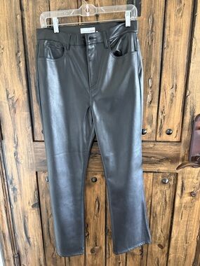 New w/ tag LOFT Black Faux Leather Straight Leg Pants